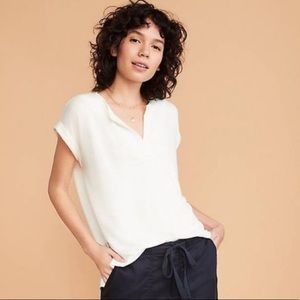 Lou & Grey split neck relaxed blouse | XS